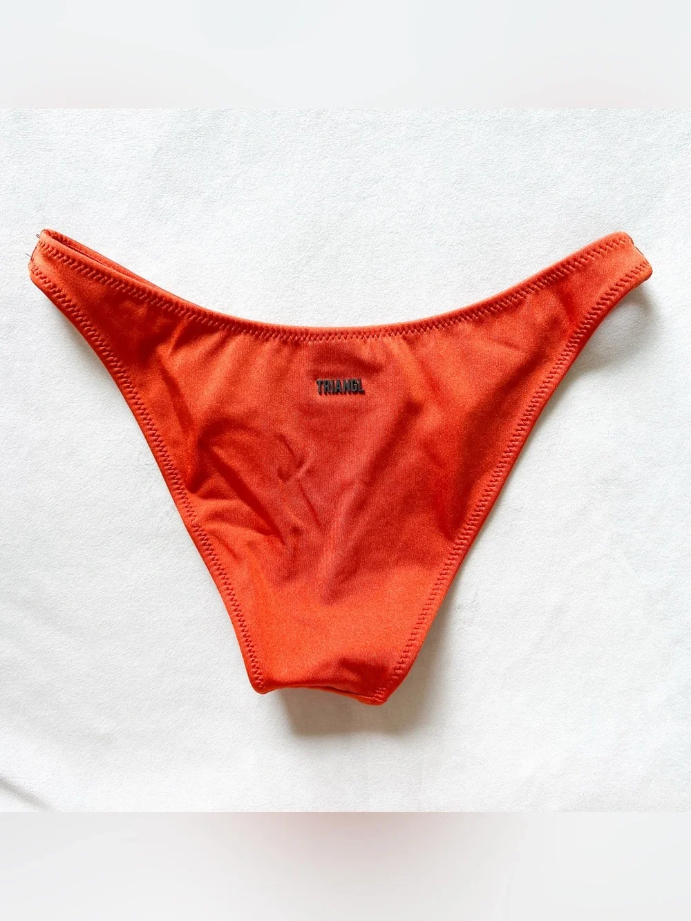 Triangl Swimwear Shimmery Orange Low-Rise Bikini Bottom - Small